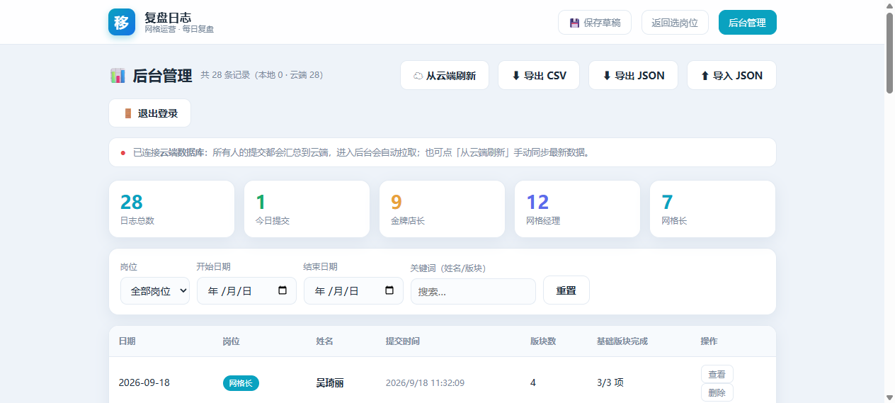 后台管理